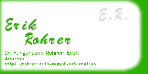 erik rohrer business card